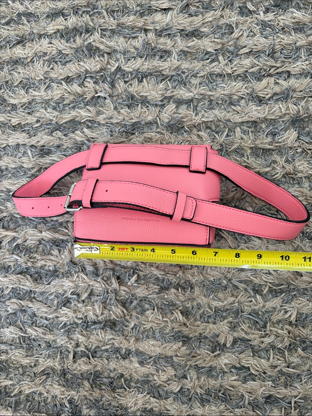 French Connection Pink Pebble PU Crossbody Belt Bag New! - Picture 10 of 12